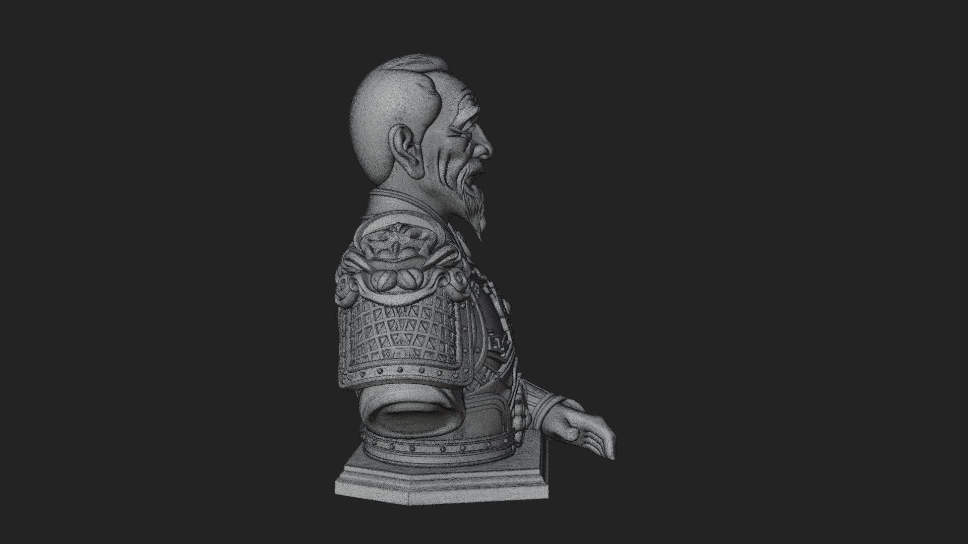 Chinese General Armor Bust Design 8 3D Print Model 3D Model