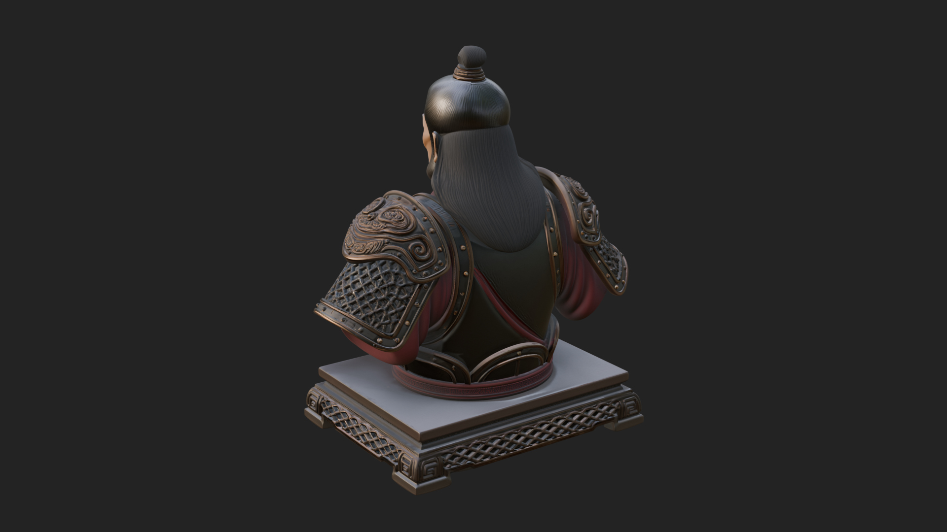 Chinese General Armor Bust Design 9 3D Print Model 3D Model