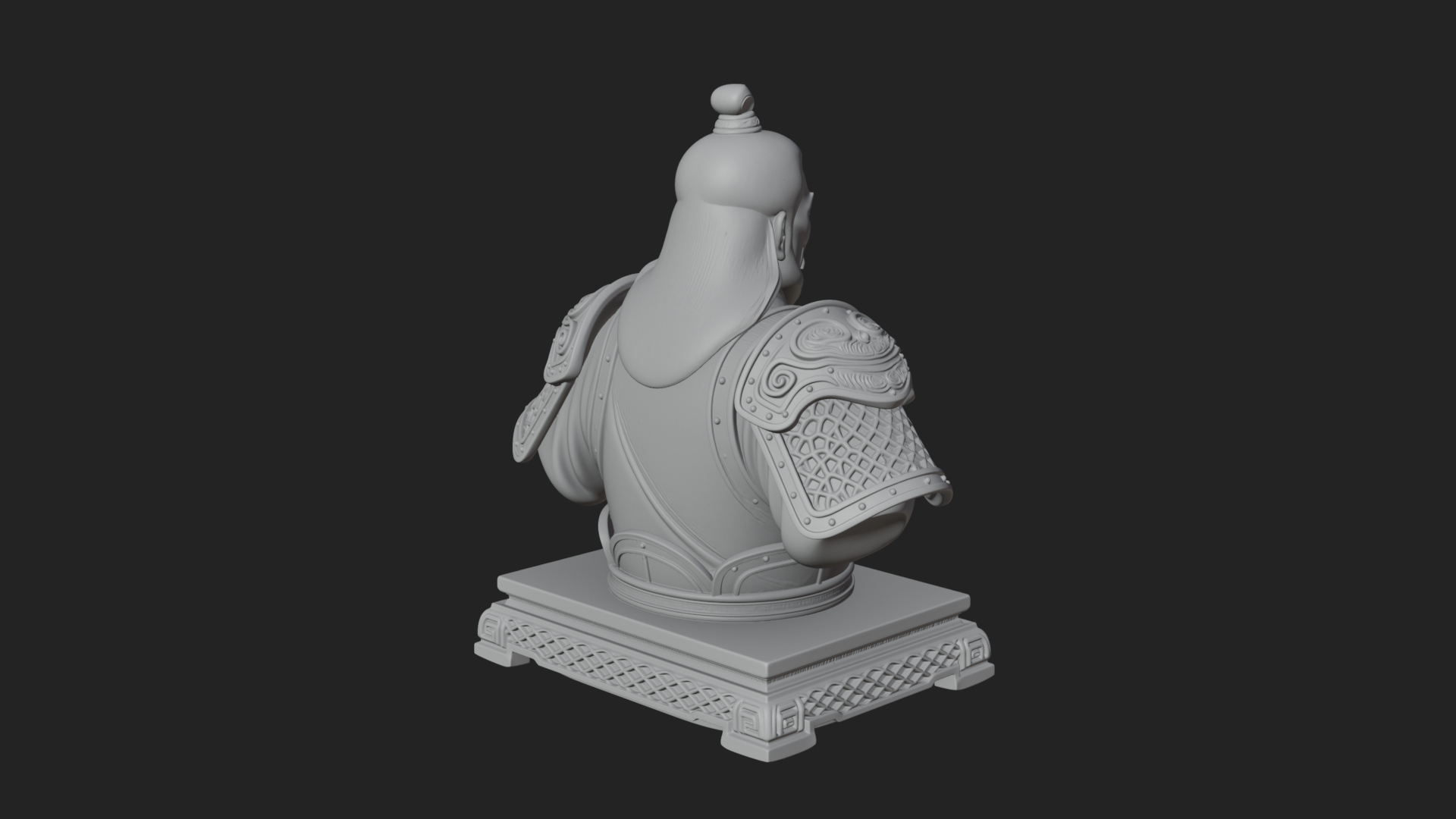 Chinese General Armor Bust Design 9 3D Print Model 3D Model