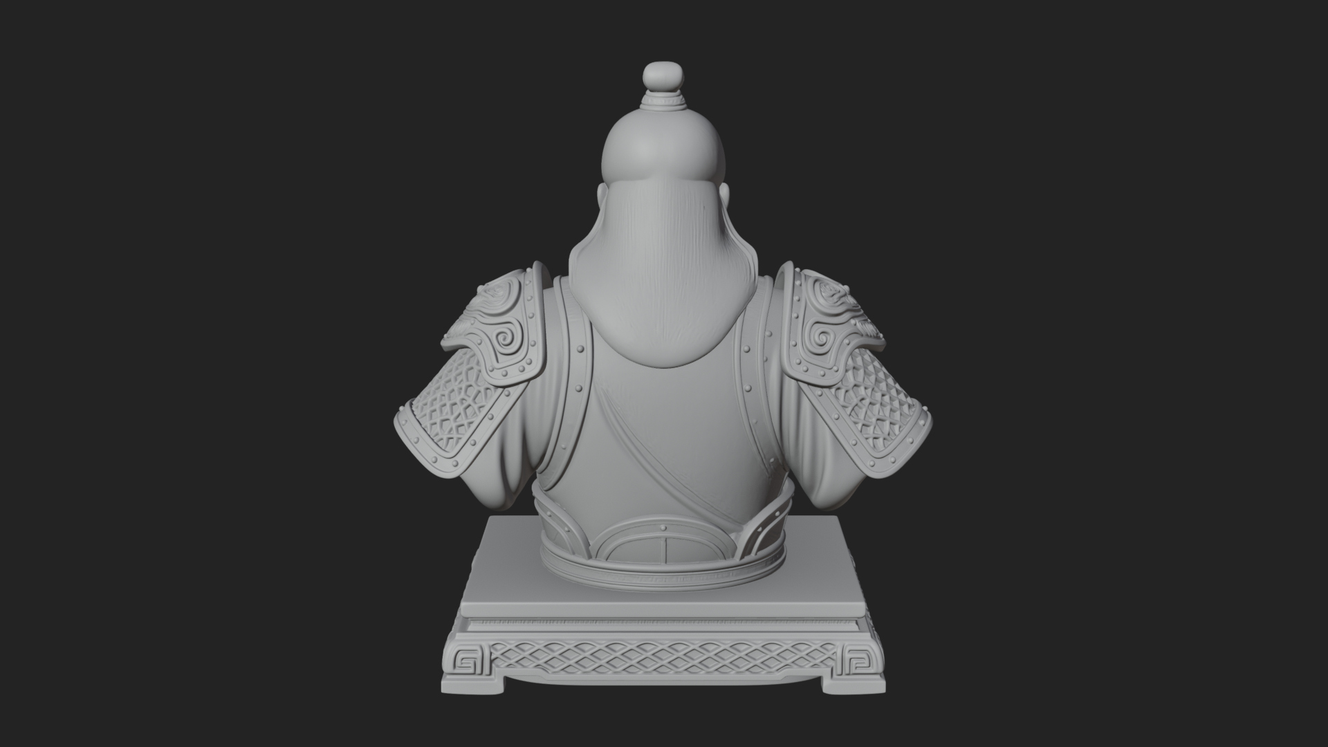 Chinese General Armor Bust Design 9 3D Print Model 3D Model