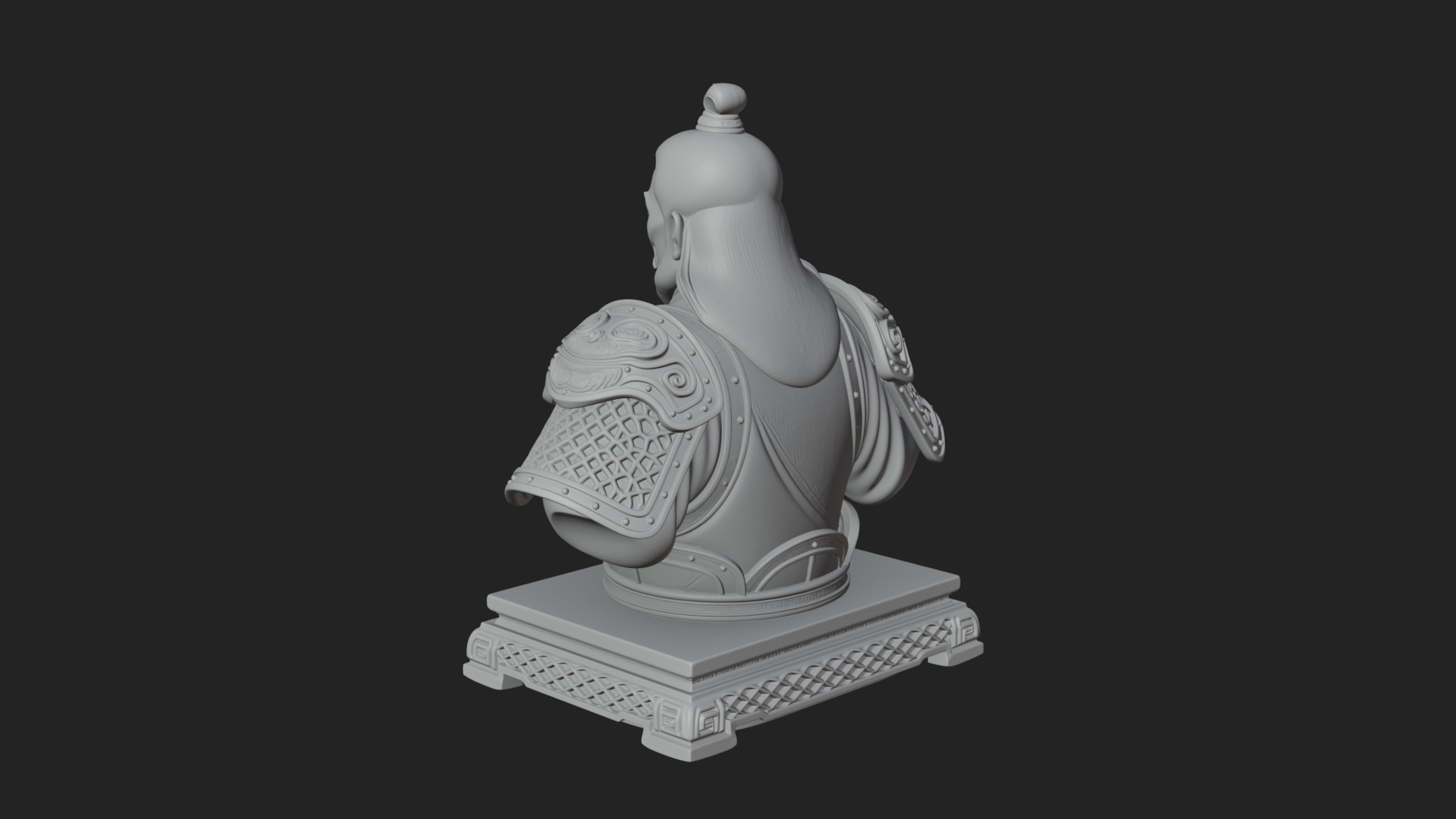 Chinese General Armor Bust Design 9 3D Print Model 3D Model