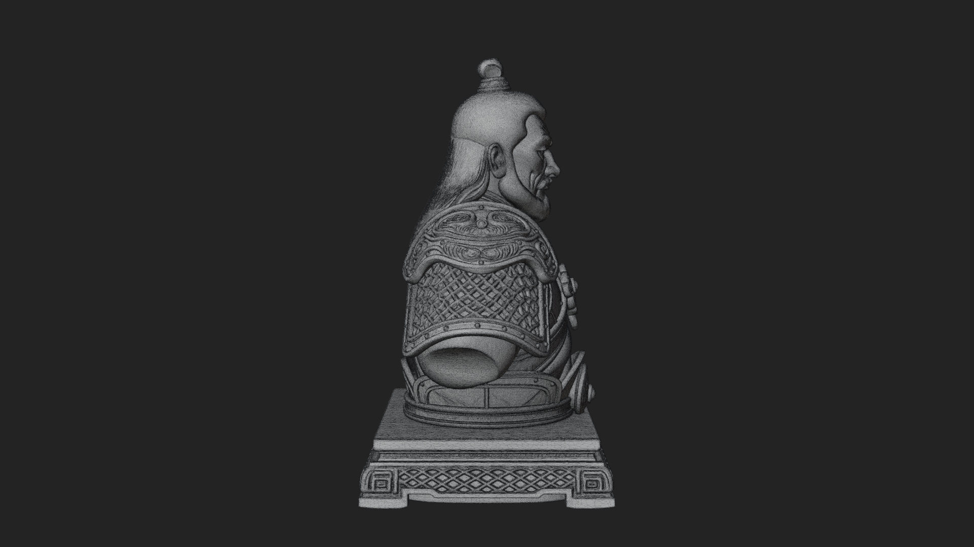 Chinese General Armor Bust Design 9 3D Print Model 3D Model