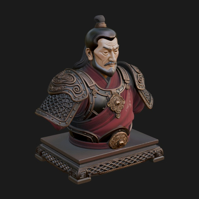 Chinese General Armor Bust Design 9 3D Print Model