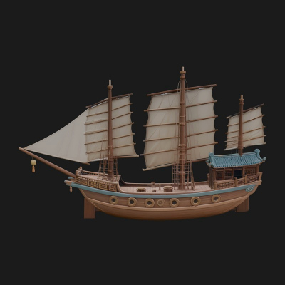 Chinese Junk Ship Model Design 10 3D Print Model