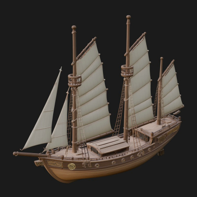Chinese Junk Ship Model Design 15 3D Print Model