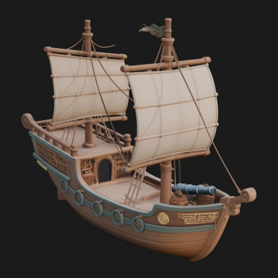 Chinese Junk Ship Model Design 18 3D Print Model
