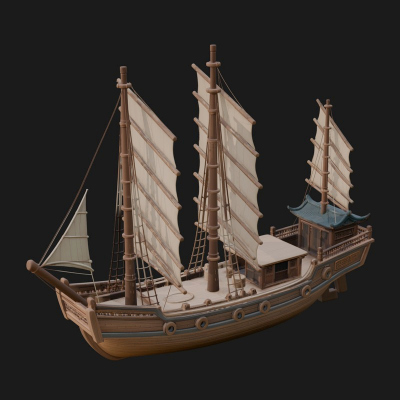 Chinese Junk Ship Model Design 20 3D Print Model
