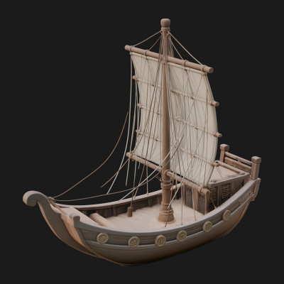 Chinese Junk Ship Model Design 26 3D Print Model