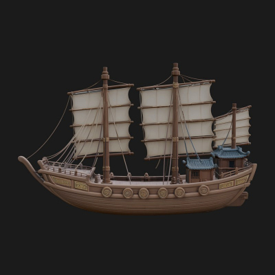 Chinese Junk Ship Model Design 27 3D Print Model