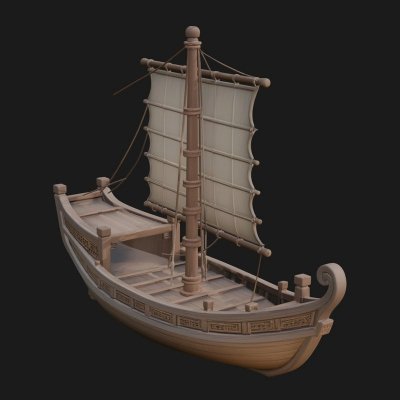 Chinese Junk Ship Model Design 30 3D Print Model