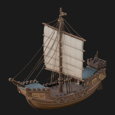 Chinese Junk Ship Model Design 31 3D Print Model