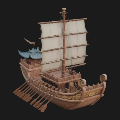 Chinese Junk Ship Model Design 33 3D Print Model
