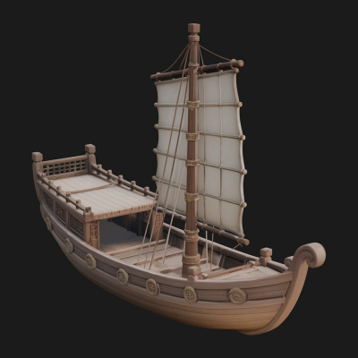 Chinese Junk Ship Model Design 38 3D Print Model