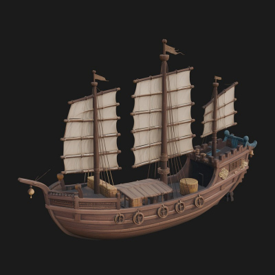 Chinese Junk Ship Model Design 39 3D Print Model