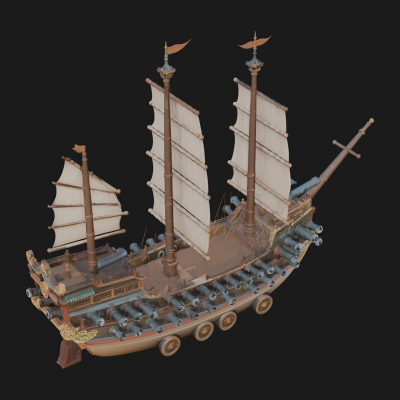 Chinese Junk Ship Model Design 43 3D Print Model