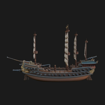 Chinese Junk Ship Model Design 44 3D Print Model