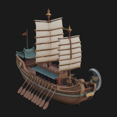 Chinese Junk Ship Model Design 45 3D Print Model