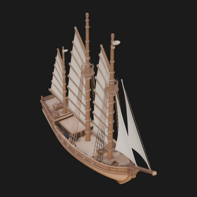 Chinese Junk Ship Model Design 5 3D Print Model