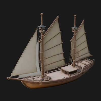 Chinese Junk Ship Model Design 6 3D Print Model