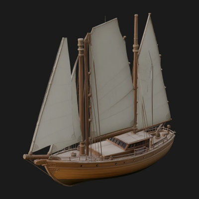 Chinese Junk Ship Model Design 8 3D Print Model