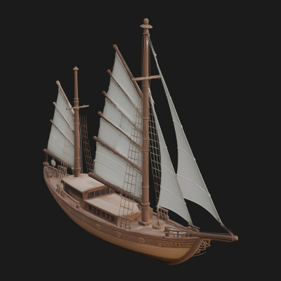 Chinese Junk Ship Model Design 9 3D Print Model
