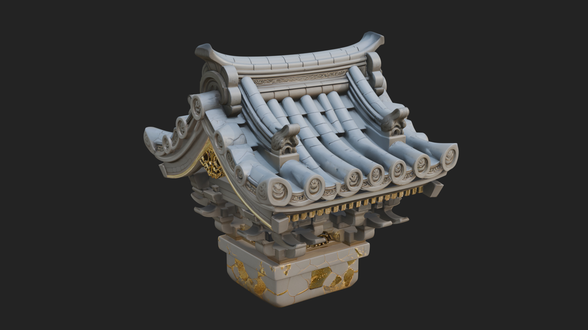 Chinese Roof Eave Model Design 1 3D Print Model 3D Model
