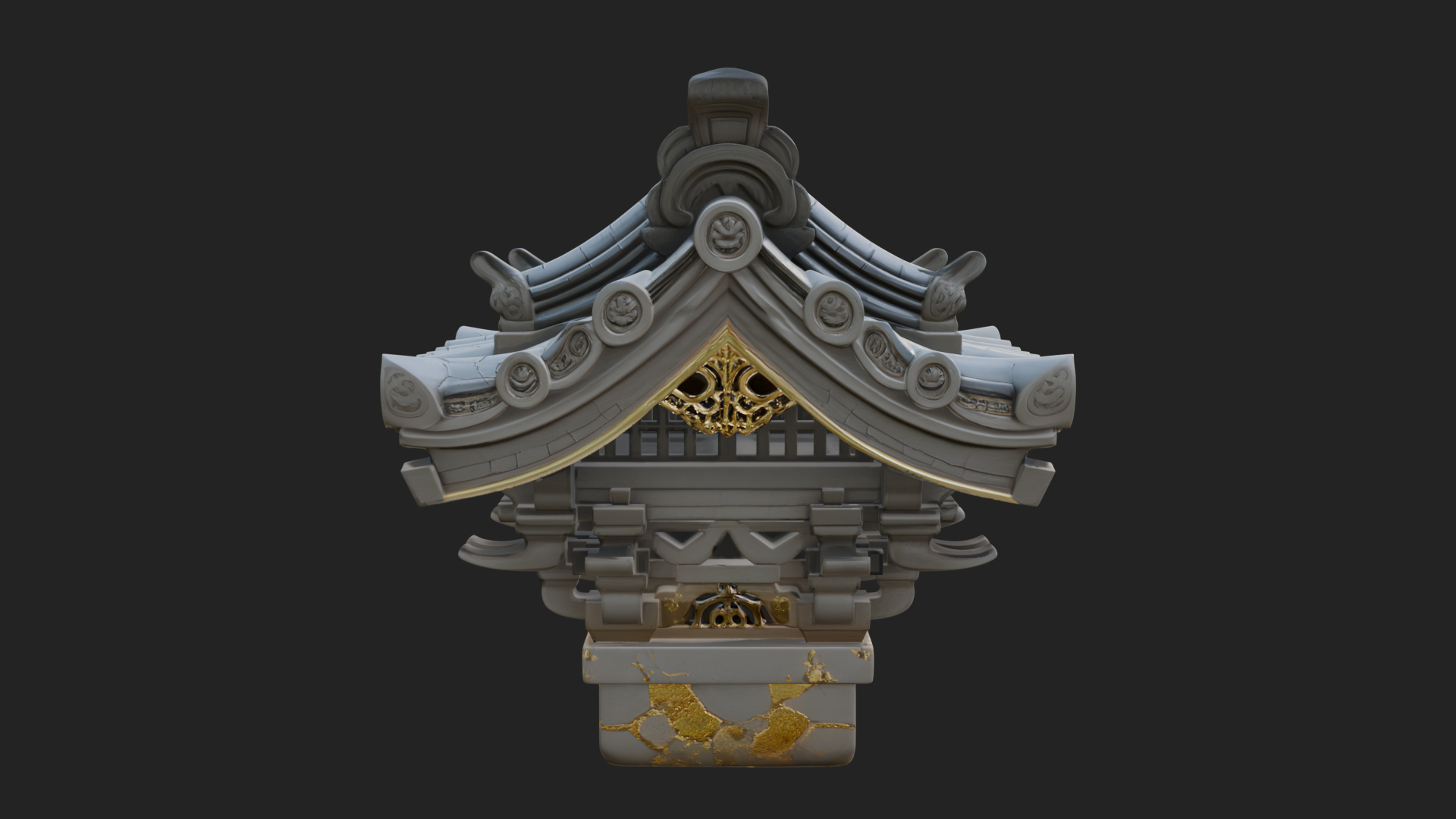 Chinese Roof Eave Model Design 1 3D Print Model 3D Model