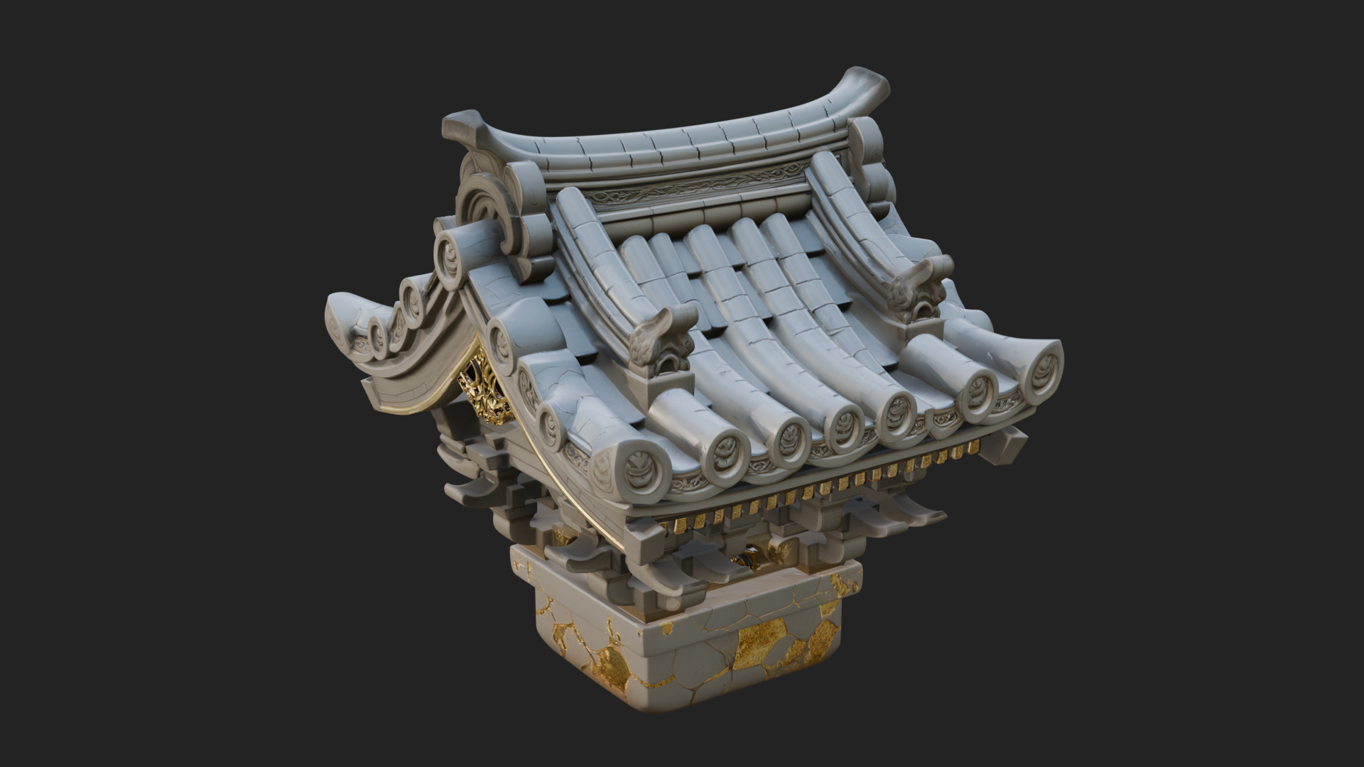 Chinese Roof Eave Model Design 1 3D Print Model 3D Model