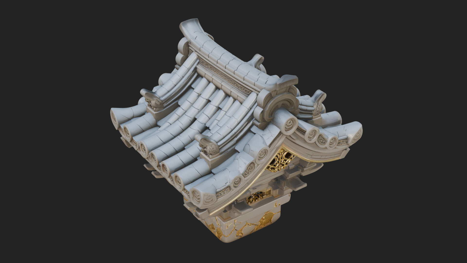 Chinese Roof Eave Model Design 1 3D Print Model 3D Model