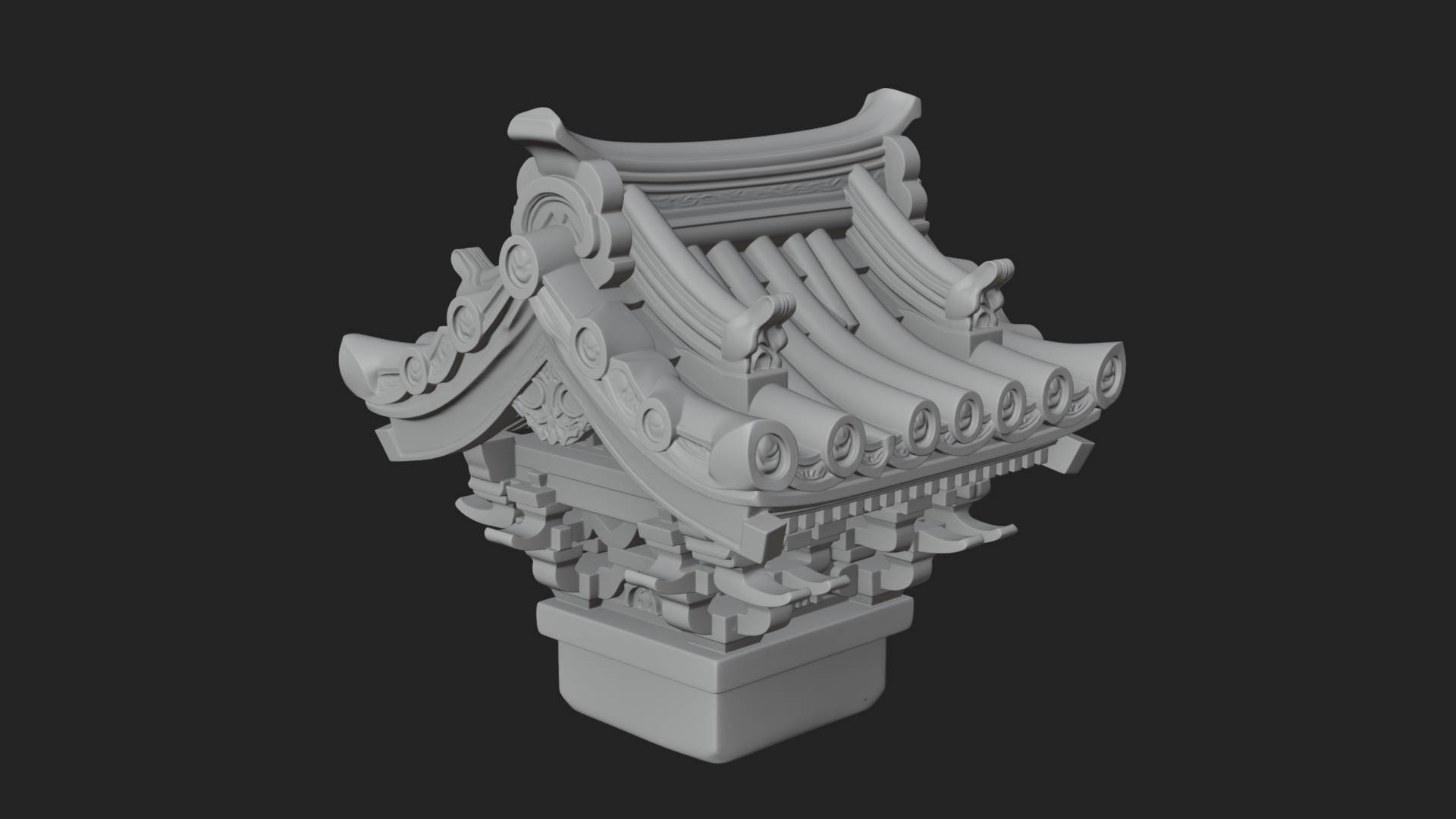 Chinese Roof Eave Model Design 1 3D Print Model 3D Model