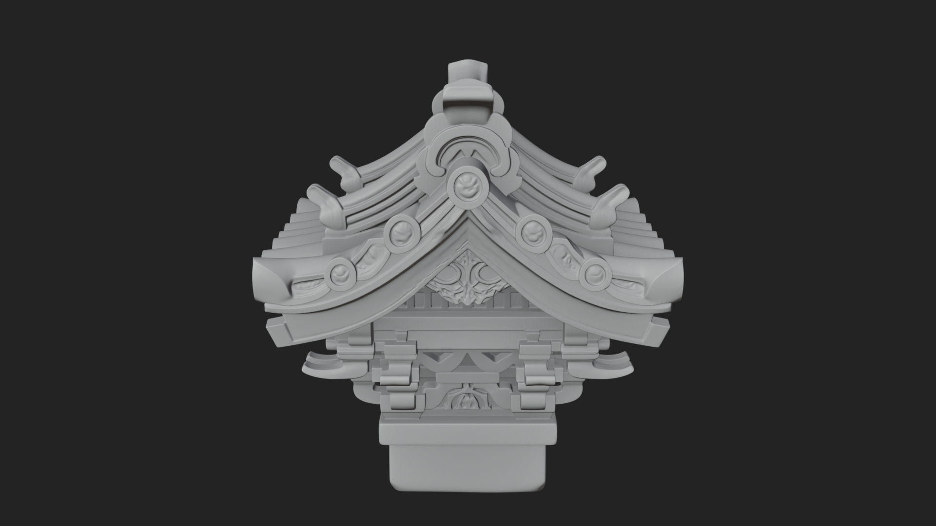 Chinese Roof Eave Model Design 1 3D Print Model 3D Model