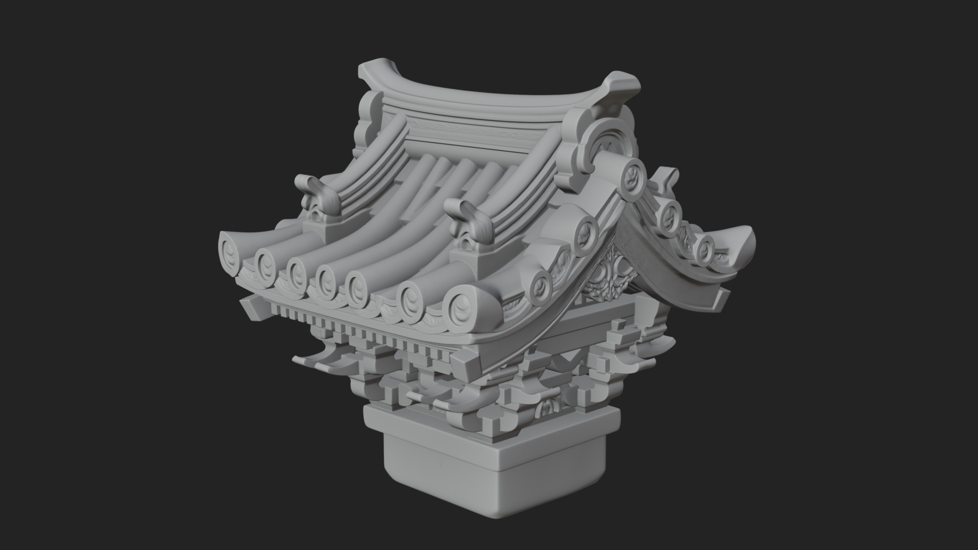 Chinese Roof Eave Model Design 1 3D Print Model 3D Model