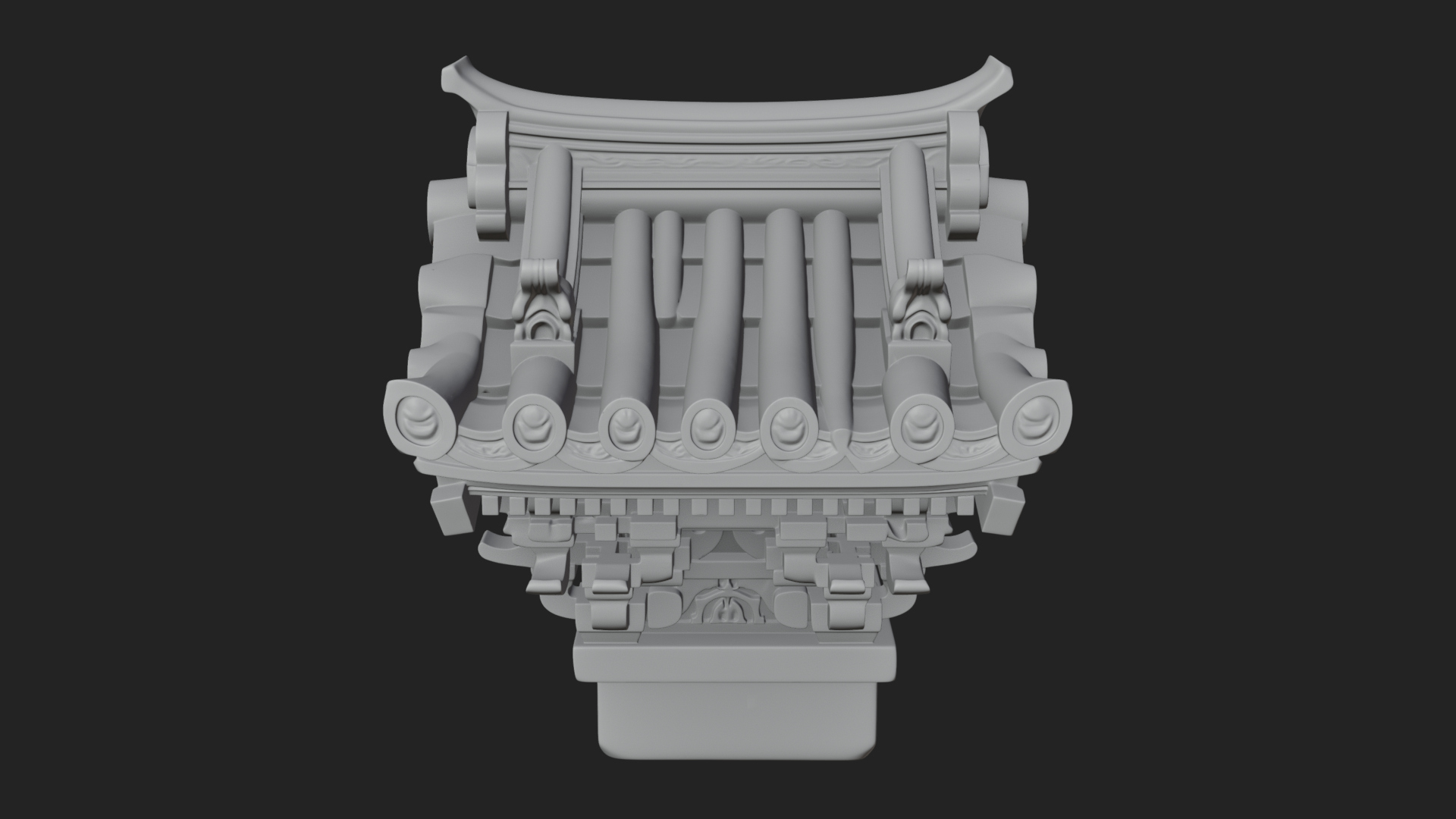 Chinese Roof Eave Model Design 1 3D Print Model 3D Model