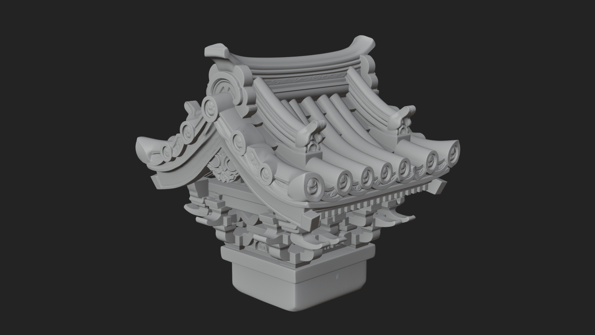 Chinese Roof Eave Model Design 1 3D Print Model 3D Model