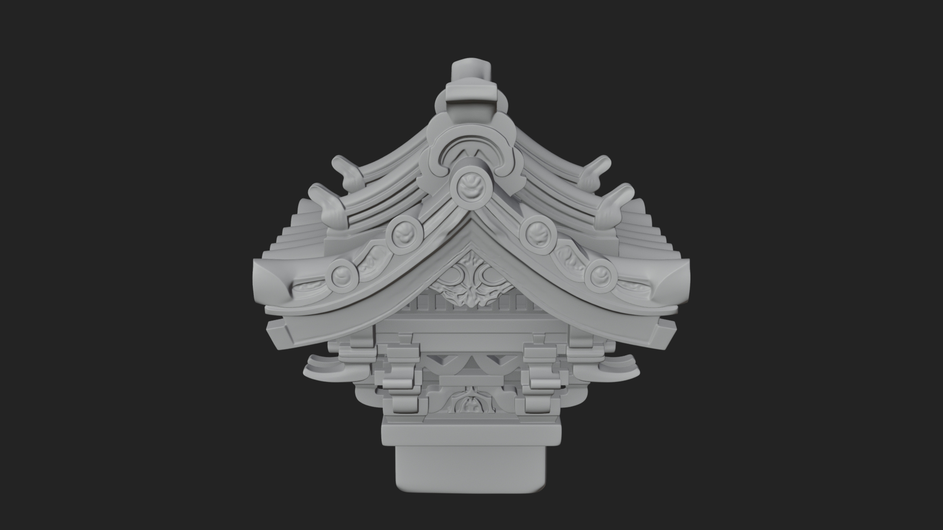 Chinese Roof Eave Model Design 1 3D Print Model 3D Model