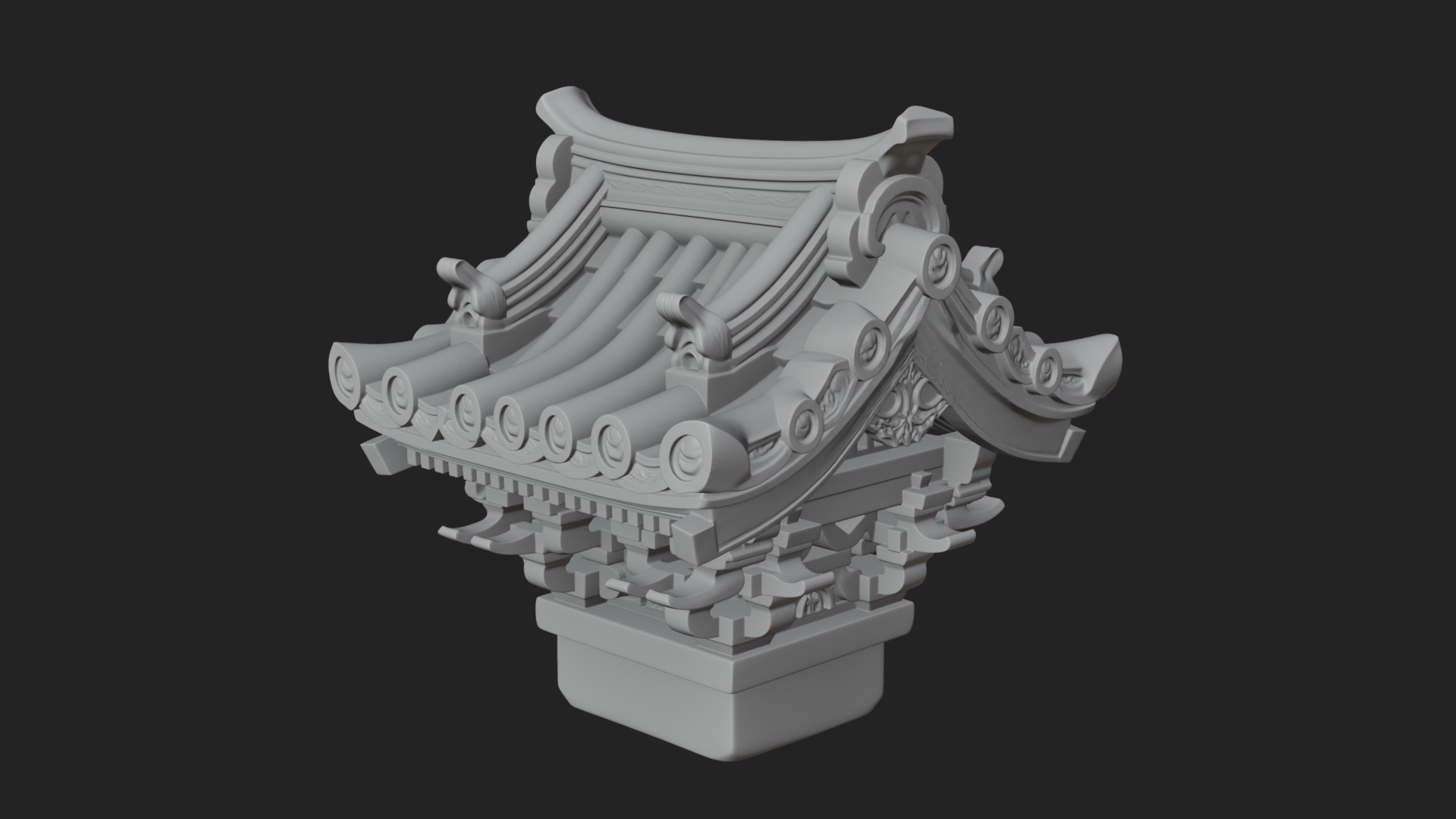 Chinese Roof Eave Model Design 1 3D Print Model 3D Model