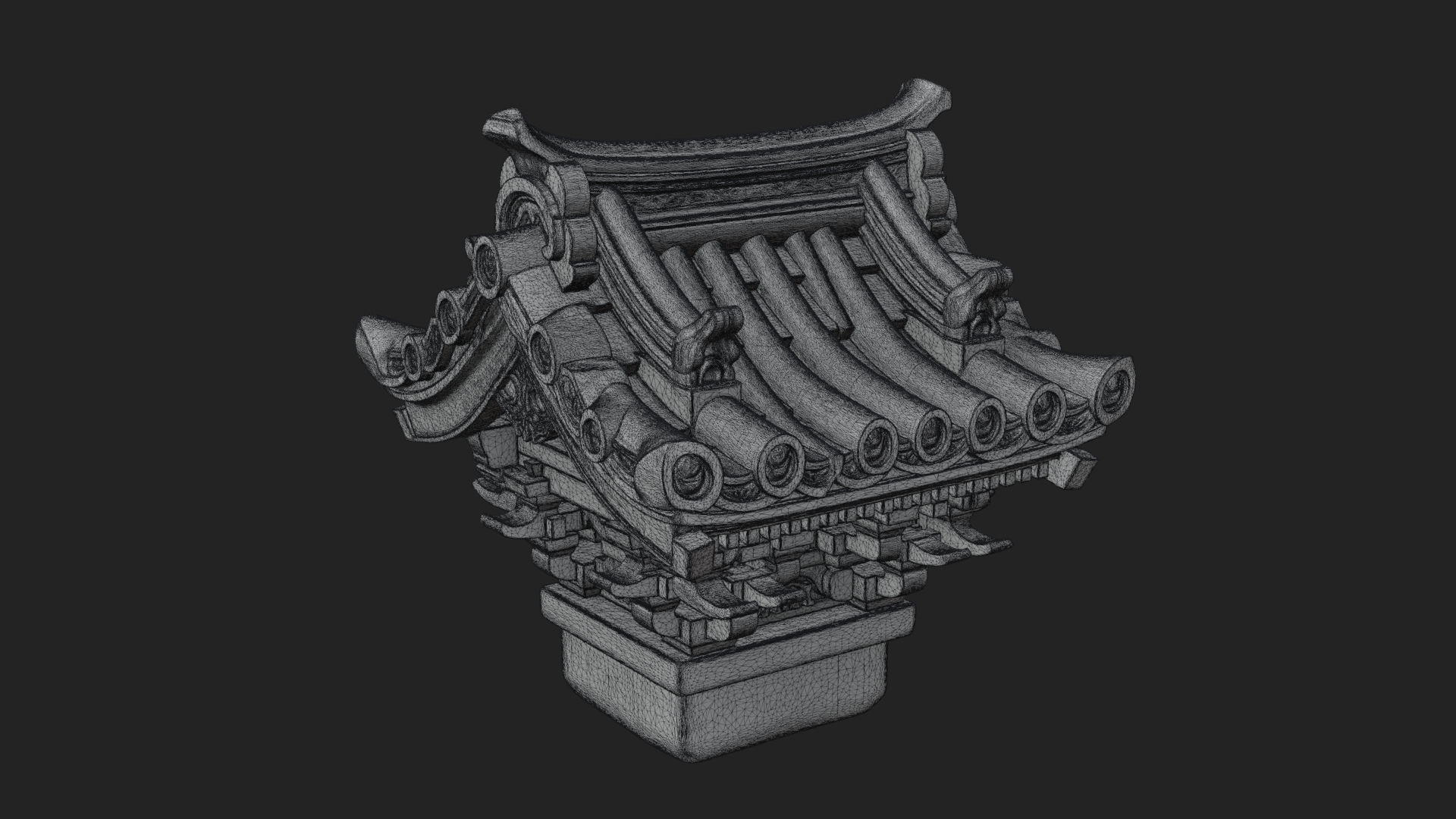 Chinese Roof Eave Model Design 1 3D Print Model 3D Model
