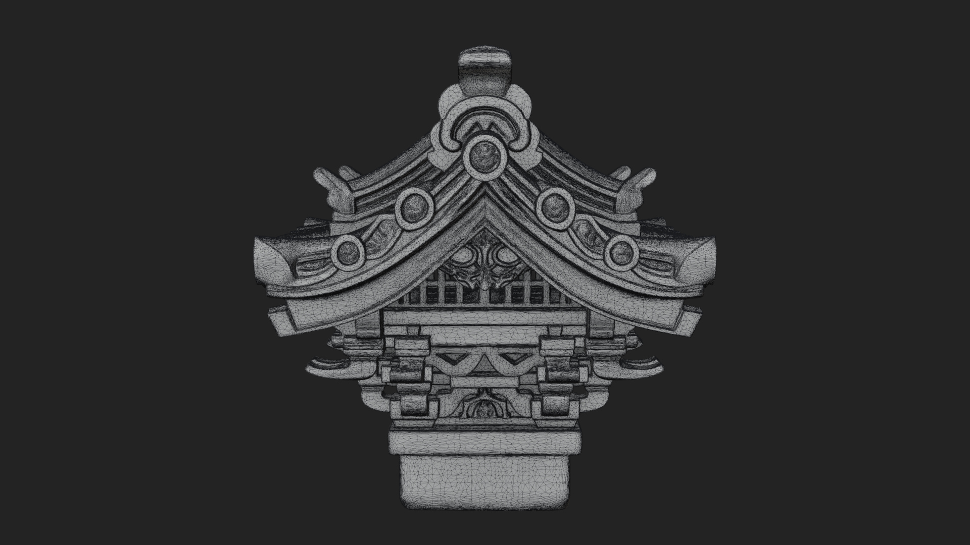 Chinese Roof Eave Model Design 1 3D Print Model 3D Model