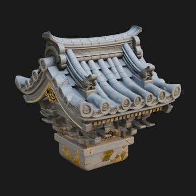 Chinese Roof Eave Model Design 1 3D Print Model
