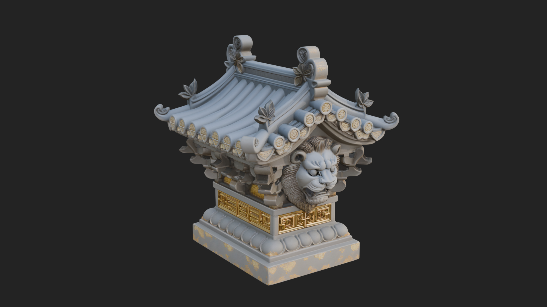 Chinese Roof Eave Model Design 10 3D Print Model 3D Model