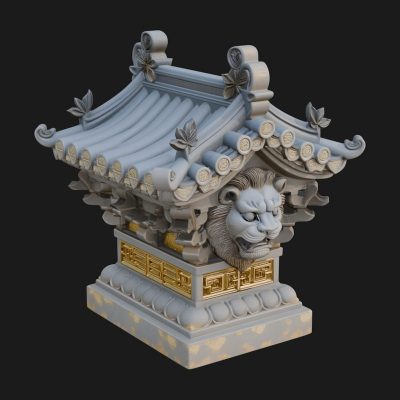 Chinese Roof Eave Model Design 10 3D Print Model