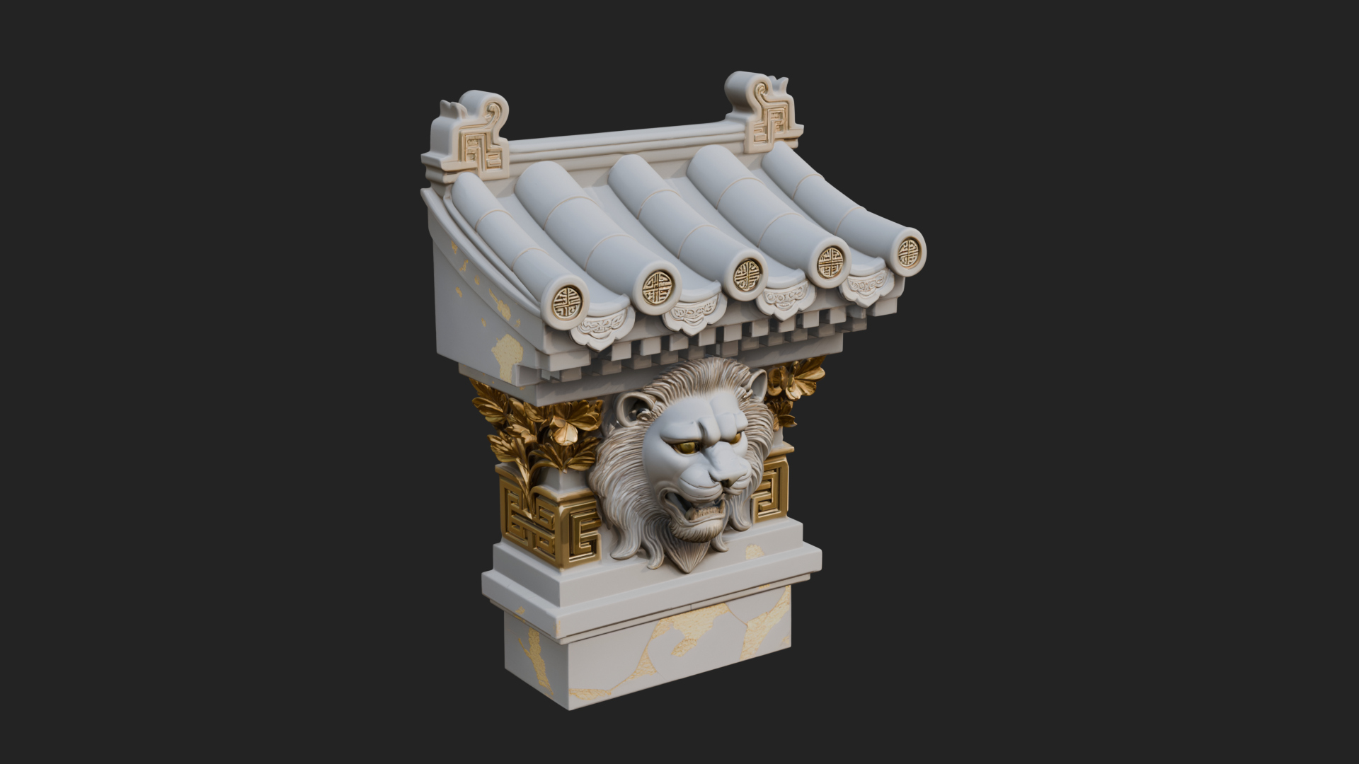 Chinese Roof Eave Model Design 12 3D Print Model 3D Model