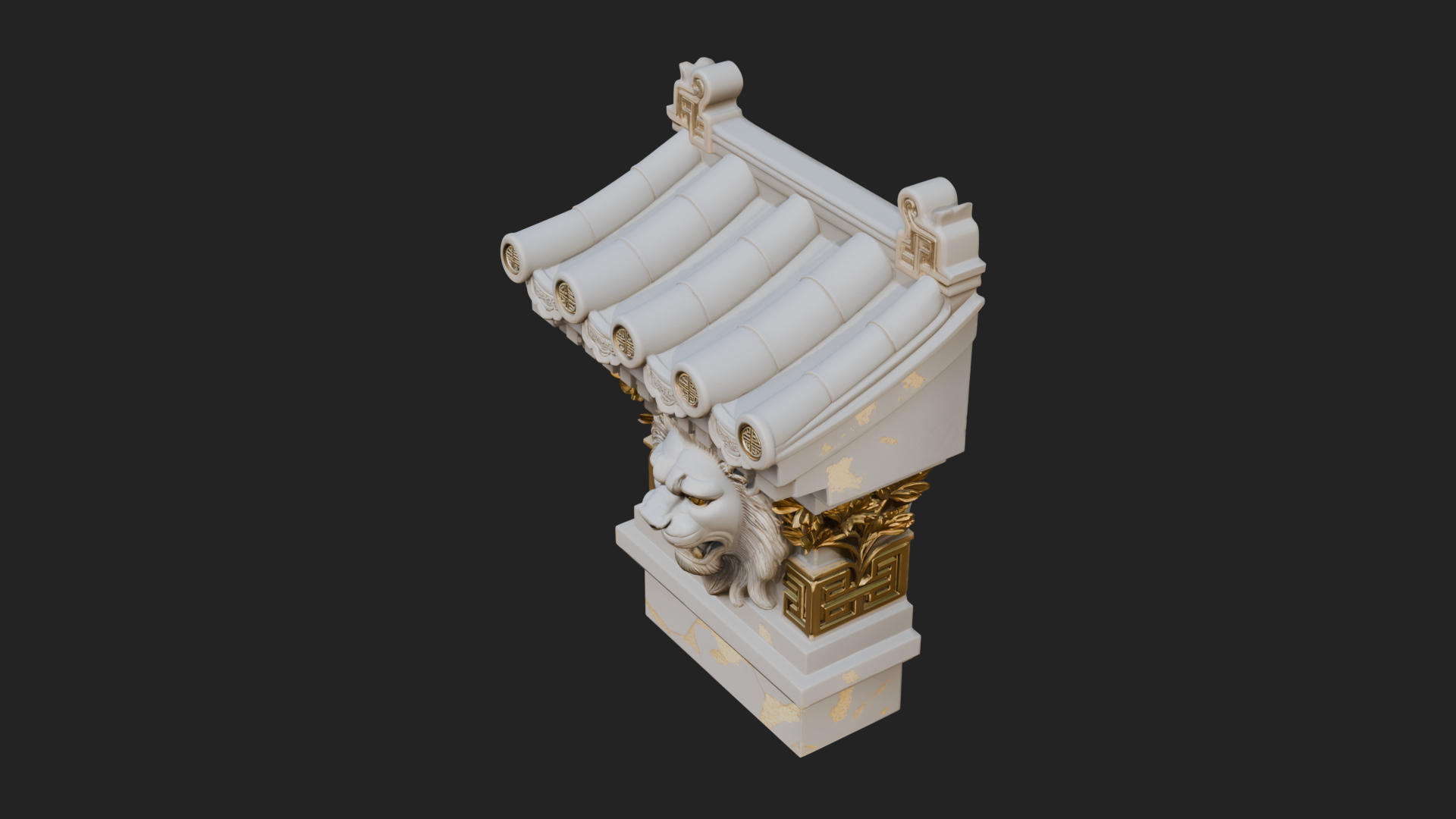 Chinese Roof Eave Model Design 12 3D Print Model 3D Model