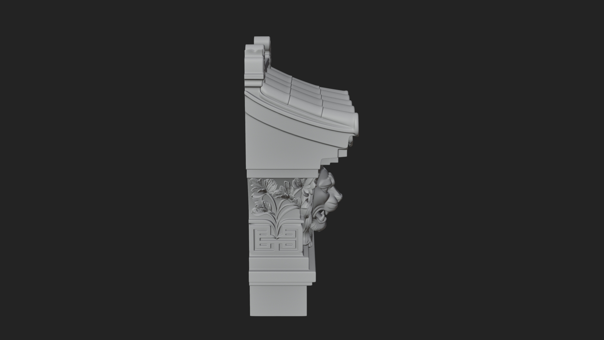 Chinese Roof Eave Model Design 12 3D Print Model 3D Model