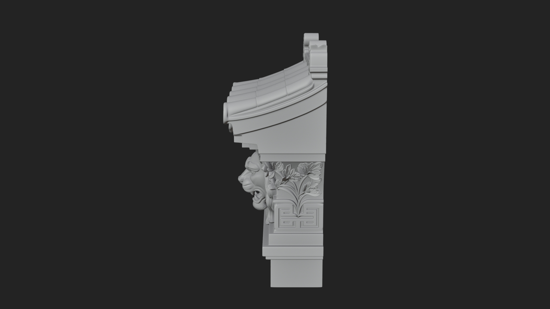 Chinese Roof Eave Model Design 12 3D Print Model 3D Model