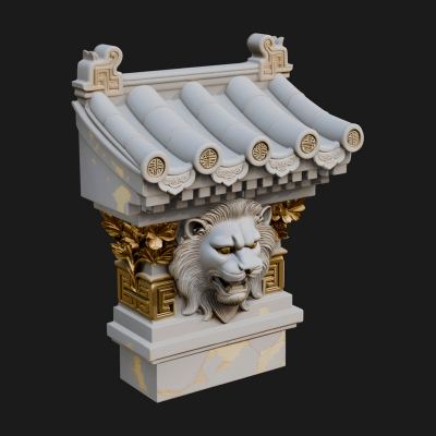 Chinese Roof Eave Model Design 12 3D Print Model