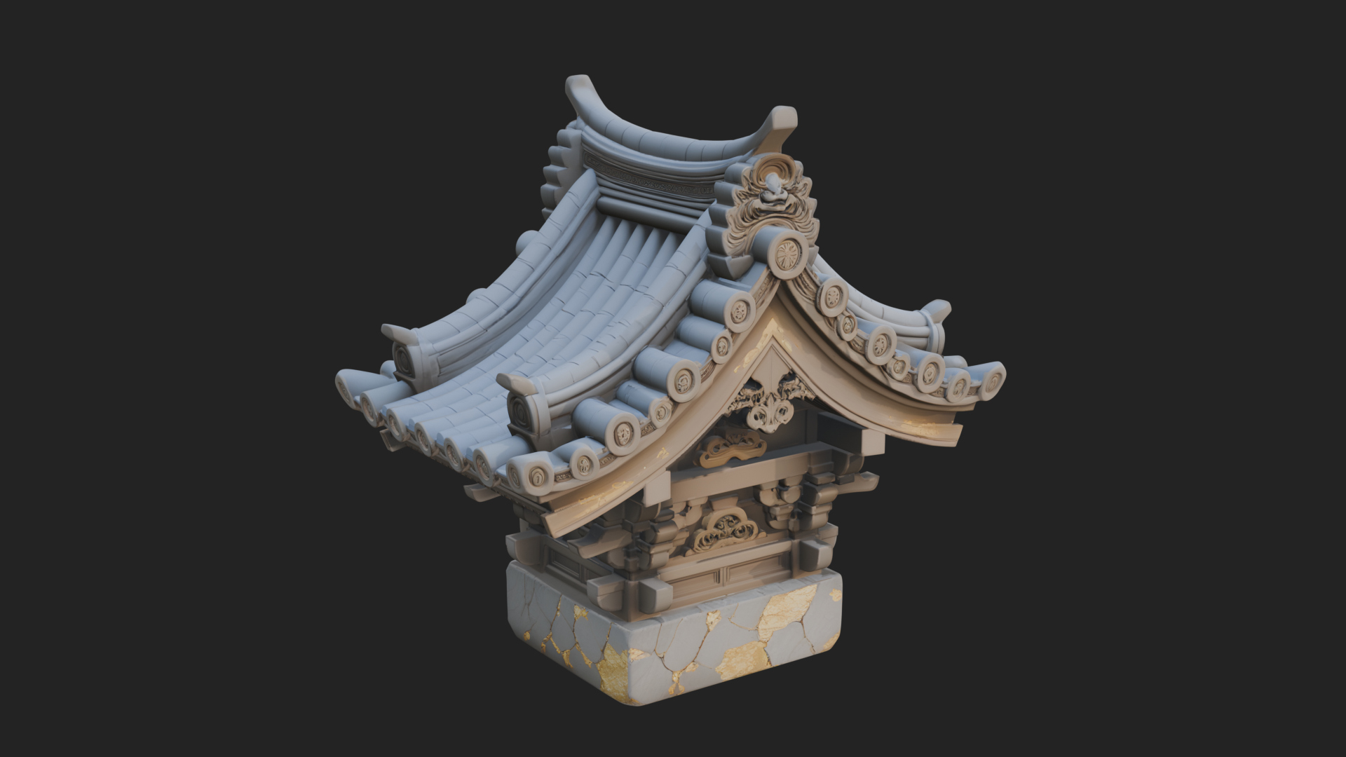 Chinese Roof Eave Model Design 2 3D Print Model 3D Model