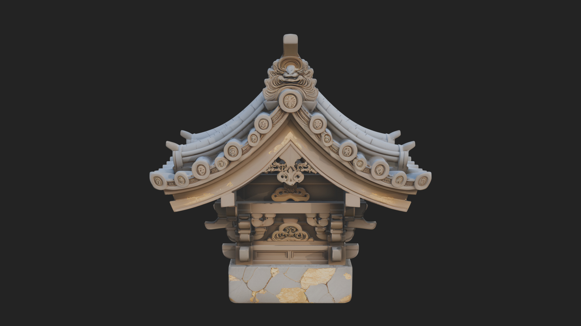Chinese Roof Eave Model Design 2 3D Print Model 3D Model