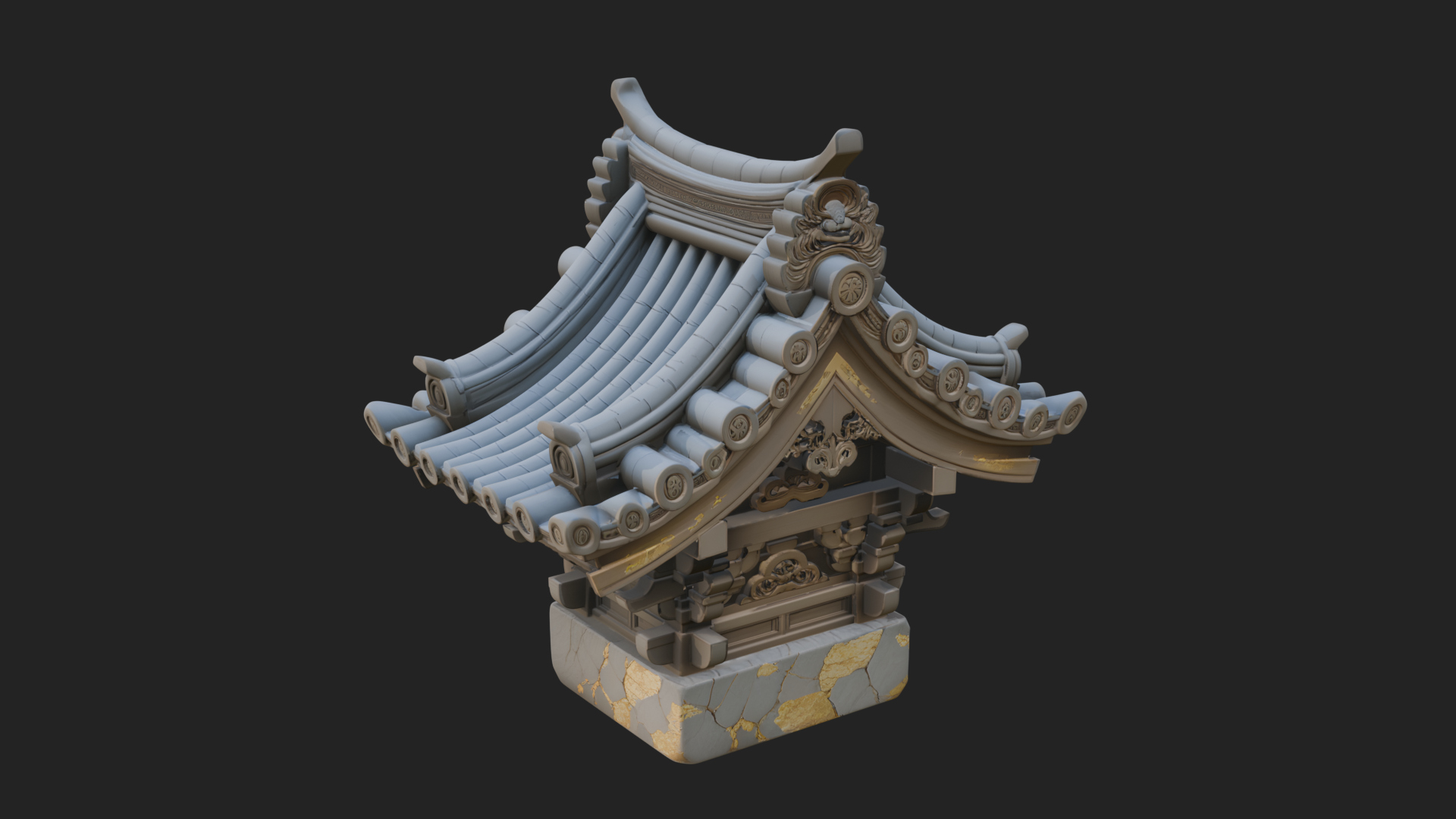 Chinese Roof Eave Model Design 2 3D Print Model 3D Model