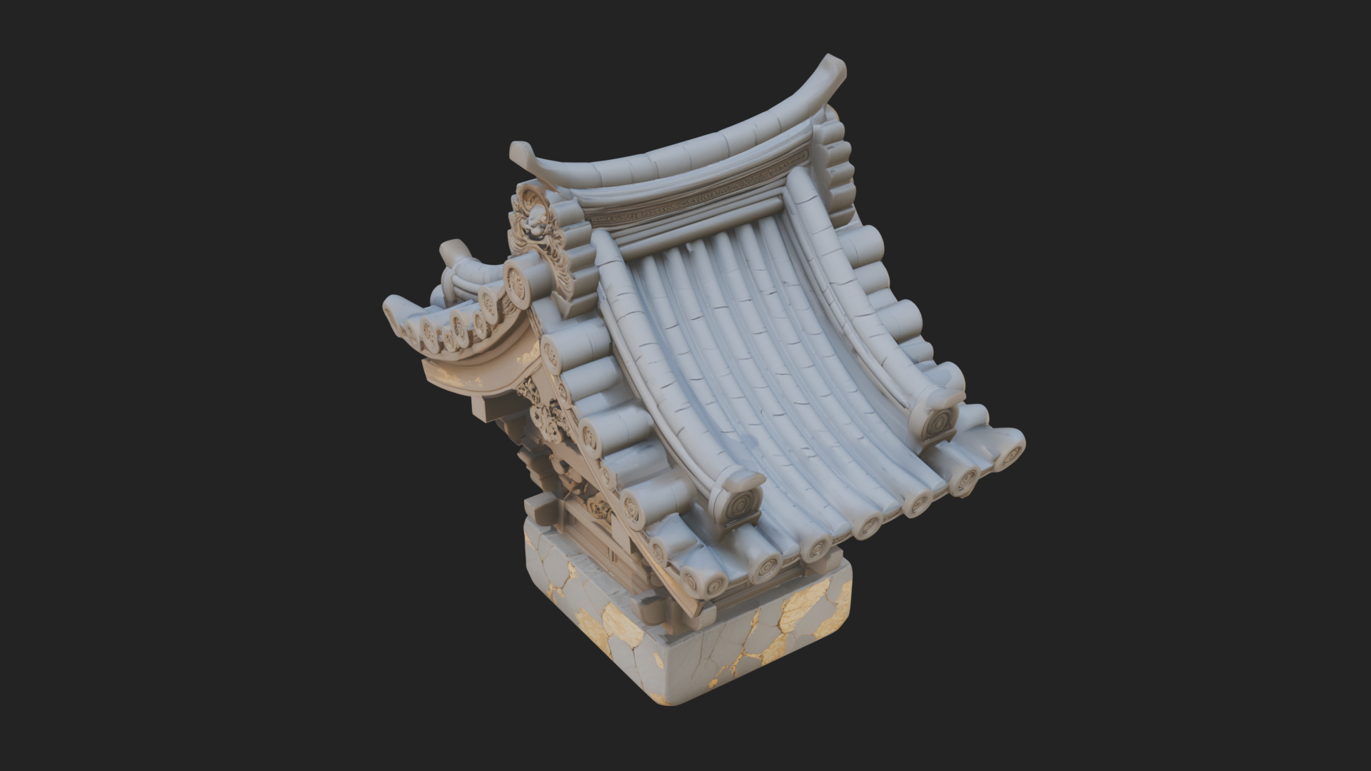 Chinese Roof Eave Model Design 2 3D Print Model 3D Model
